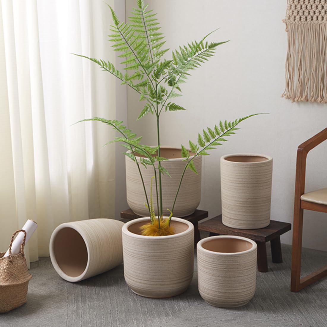 Amazon.co.jp: 室内用植木鉢 大型 プランター 植木鉢 陶器 穴あり