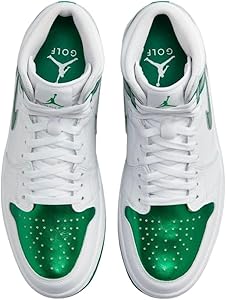 Amazon.com | Nike Men's Jordan 1 High Golf Shoes, White/Pine Green