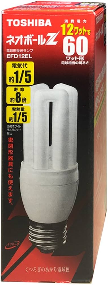 Amazon | 東芝 ネオボールZ 電球形蛍光ランプ EFD12EL 電球60W形 電球