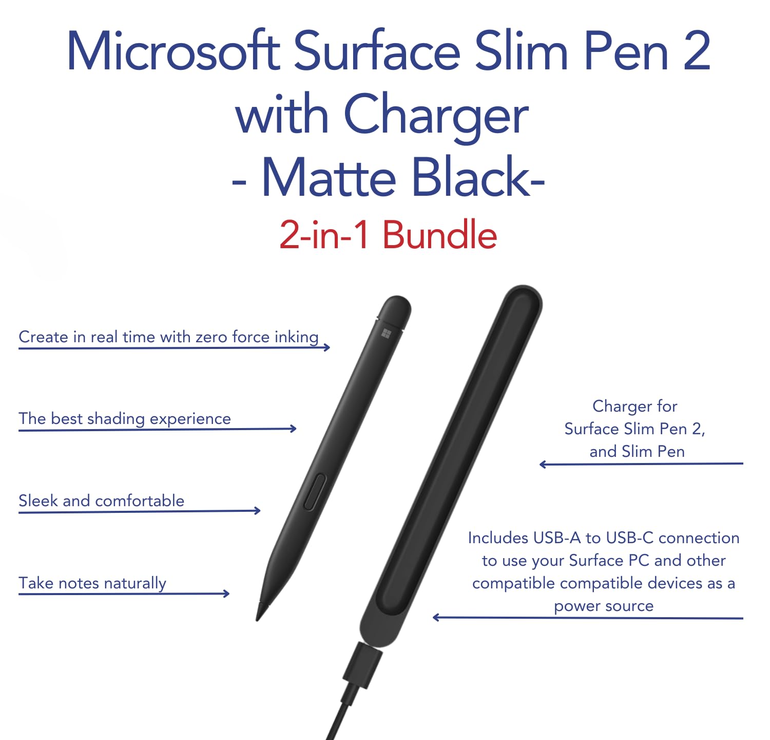 Amazon.com: Microsoft Surface Slim Pen 2 with Charger (Matte Black