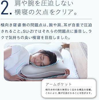 Amazon.co.jp: [SU-ZI] スージー 横寝枕 MUGON 2 横向き寝用 枕 高さ