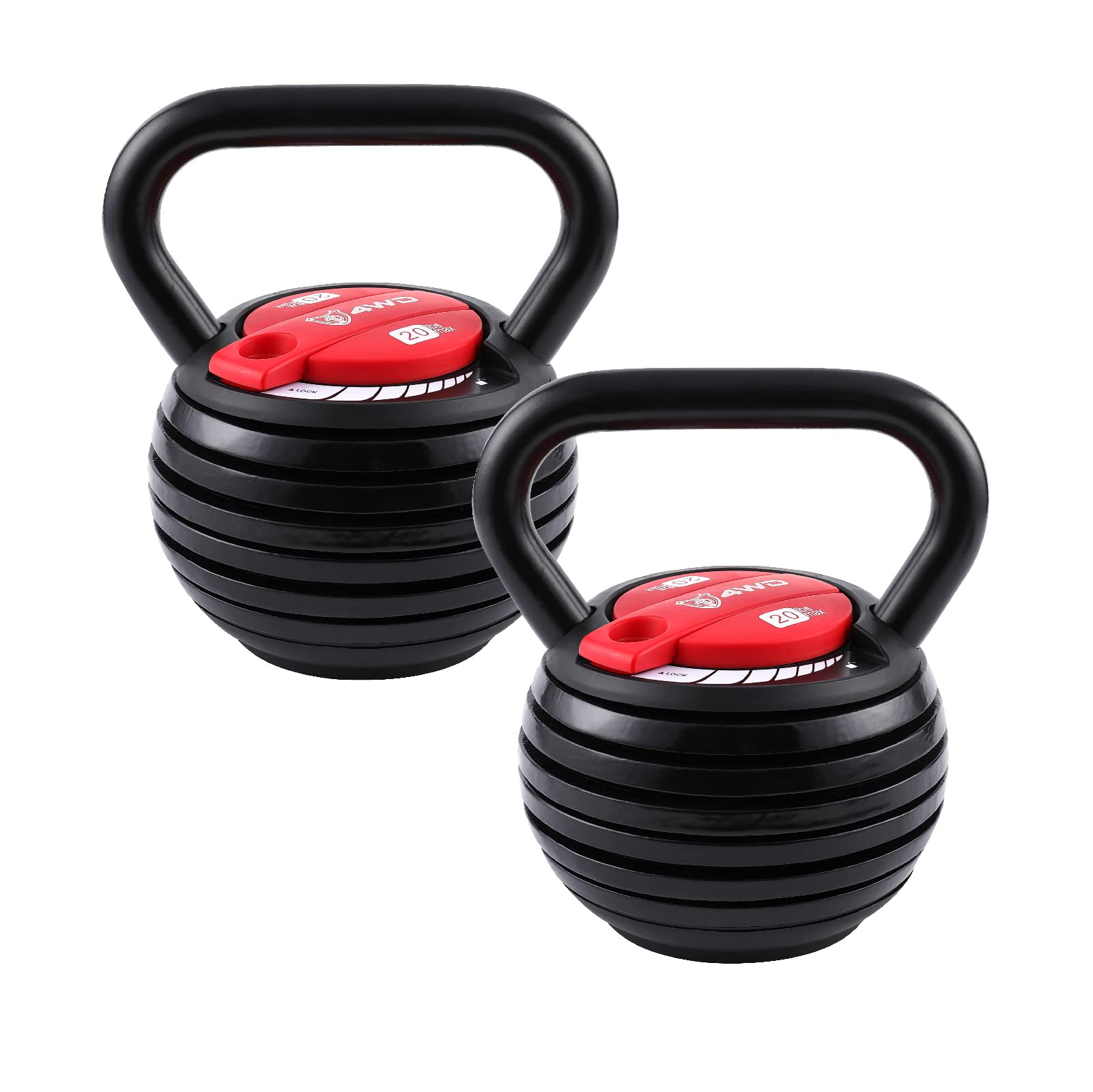 Amazon | 4WD 可変式ケトルベル 1個 / 2個セット 9kg / 18kg 20LB 重さ