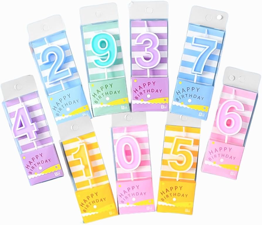 Amazon.co.jp: バースデーナンバーキャンドル 0～9 10点セット