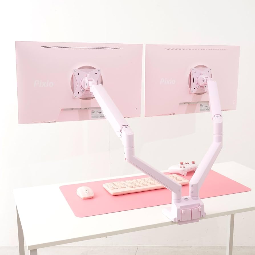 Amazon.co.jp: Pixio PS1D Wave Pastel Pink モニターアーム デュアル