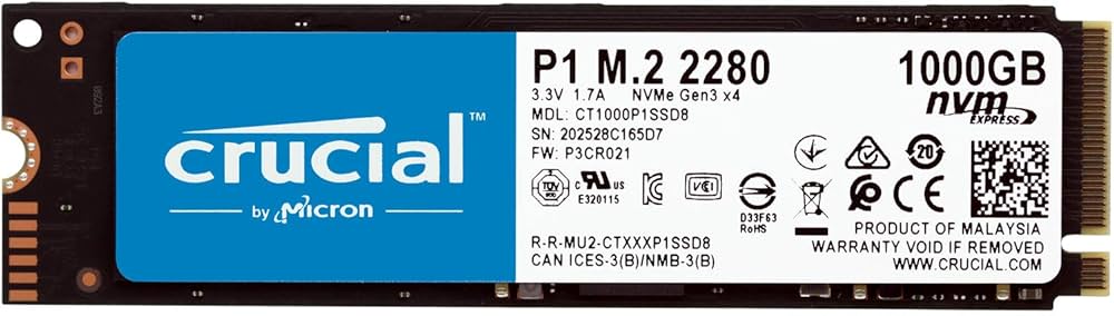 Amazon | Crucial クルーシャル P1シリーズ 1TB(1000GB) 3D NAND NVMe