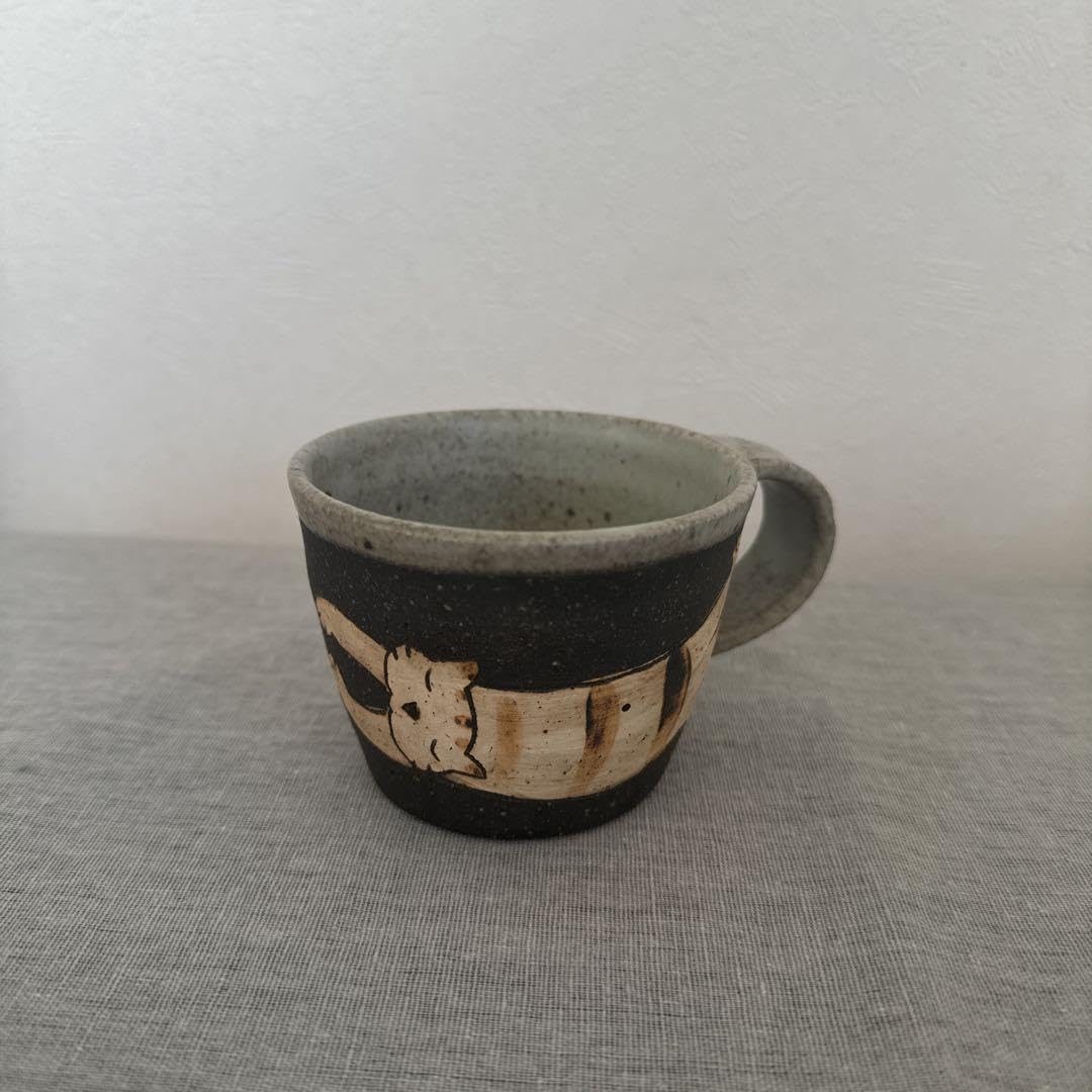 Amazon.co.jp: 長田恵 ねこ マグカップ 作家物 笠間焼 : ホーム＆キッチン