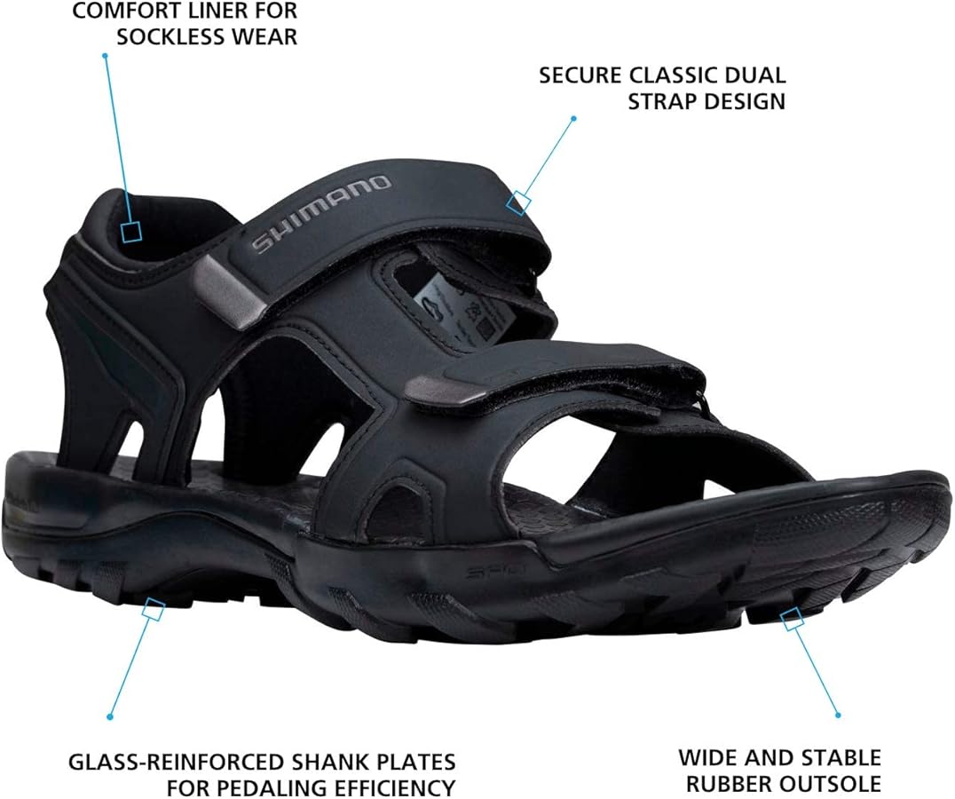 Amazon.com | SHIMANO SH-SD501 SPD Sandal, Black, 5-5.5 Men (EU 38