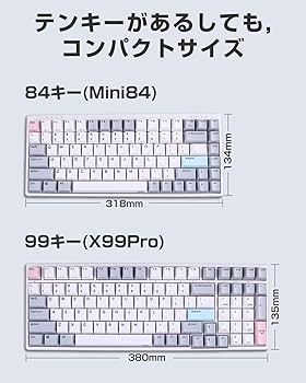 Amazon.co.jp: NiZキーボード X99 Pro ワイヤレス 【2024新型】99キー