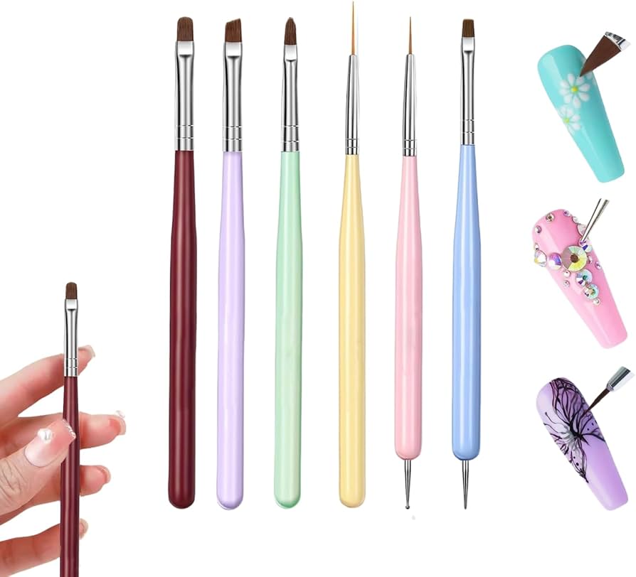 Amazon | ネイル 筆 ジェルネイル 筆 6本セット ネイルブラシ ネイル