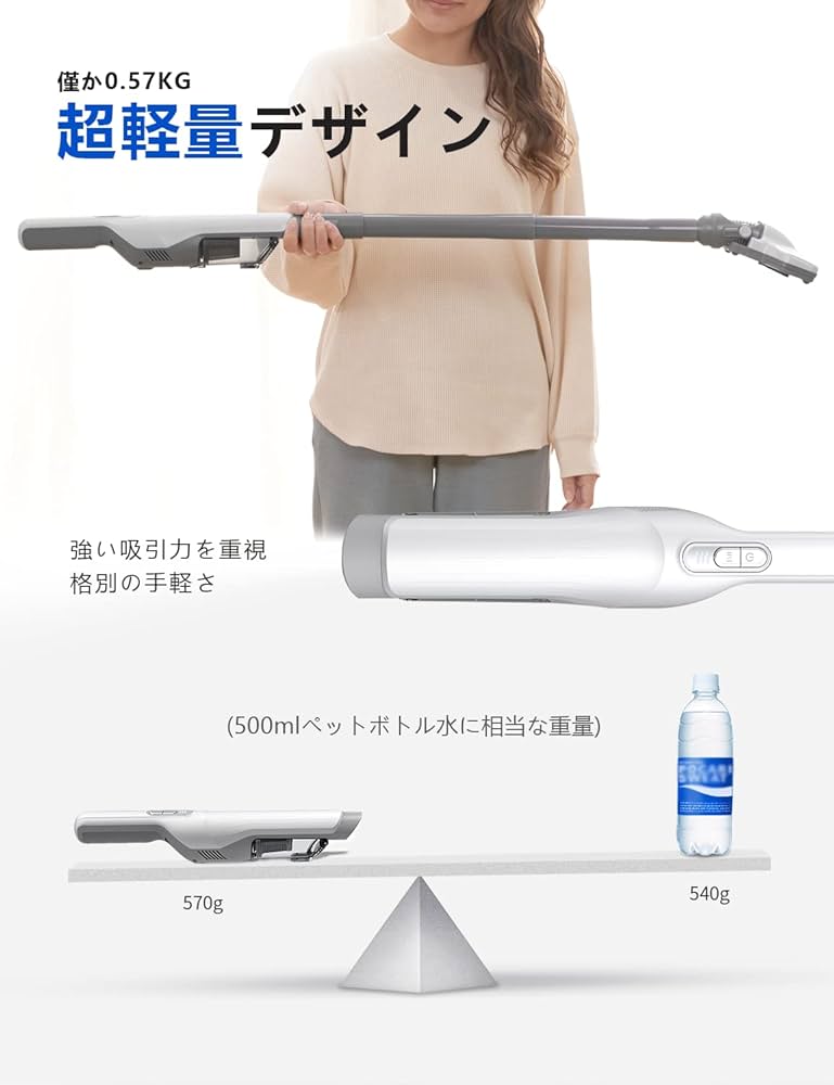 Amazon | Proscenic (プロセニック) P6 掃除機 コードレス 軽量 2WAY