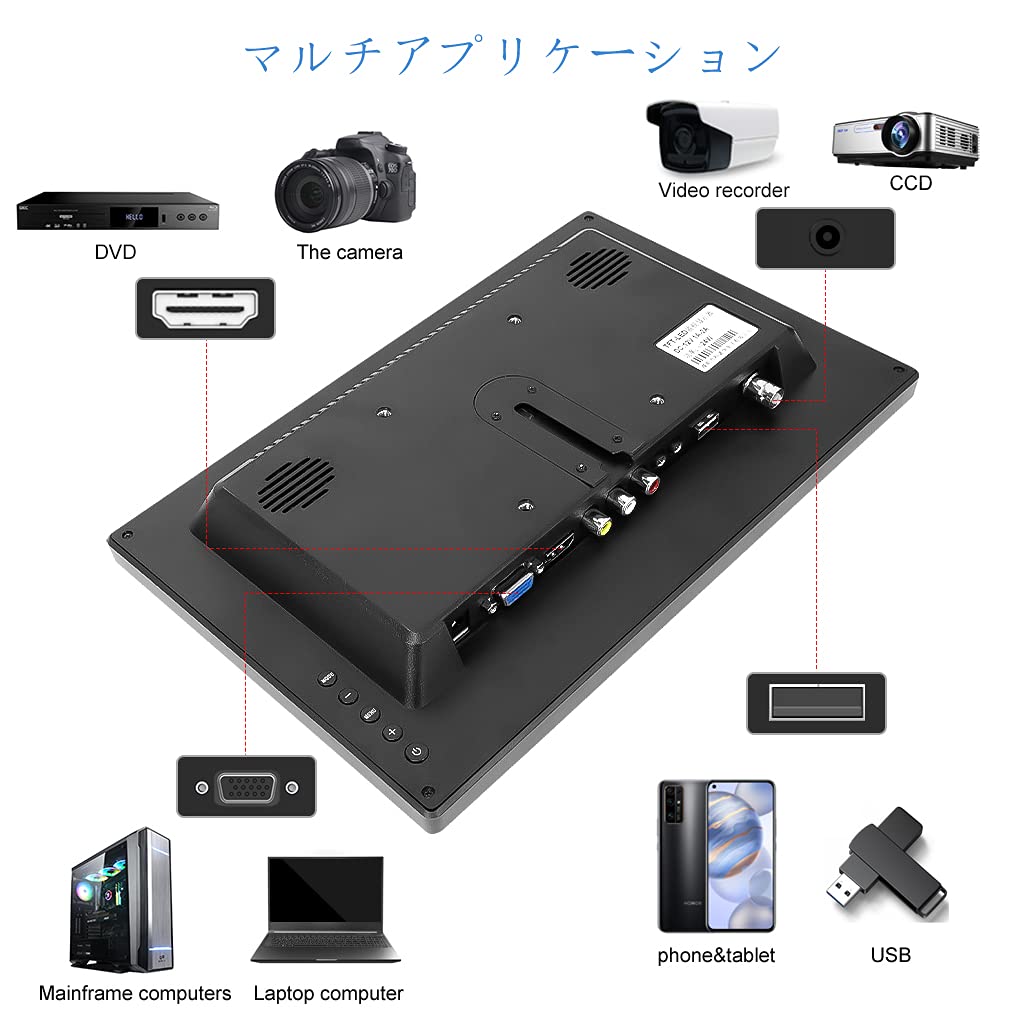 Amazon.co.jp: モバイルモニター、11.6 インチ CCTV のモニターの HD