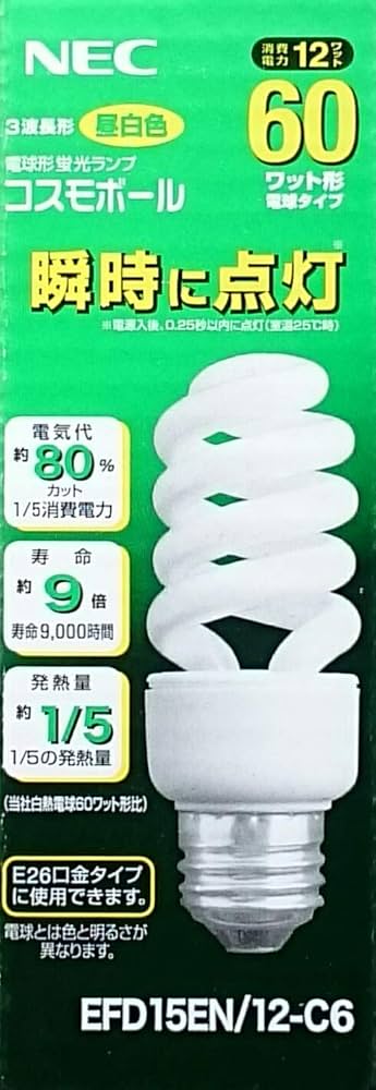 Amazon.co.jp: NEC 電球形蛍光ランプ コスモボールD形60W昼白色
