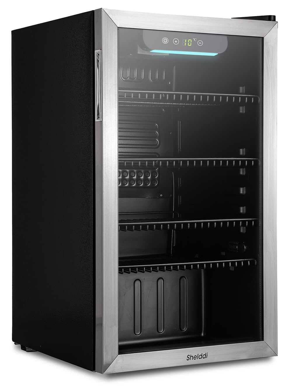 Amazon | Shelddi 冷蔵庫 93L おしゃれ コンプレッサー式 小型 透明