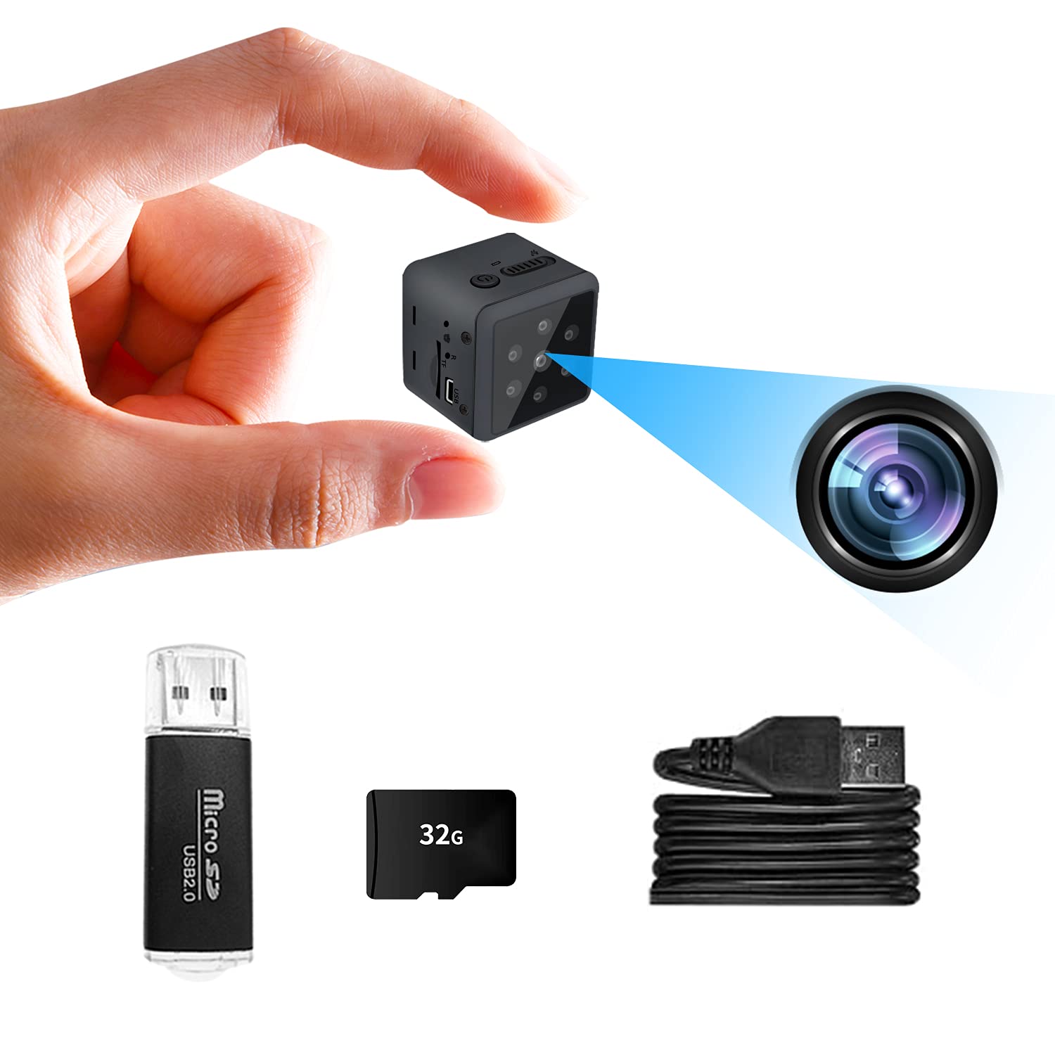 Amazon.co.jp: 超小型ミニカメラ隠しカメラ 防犯カメラ 1080P 録画
