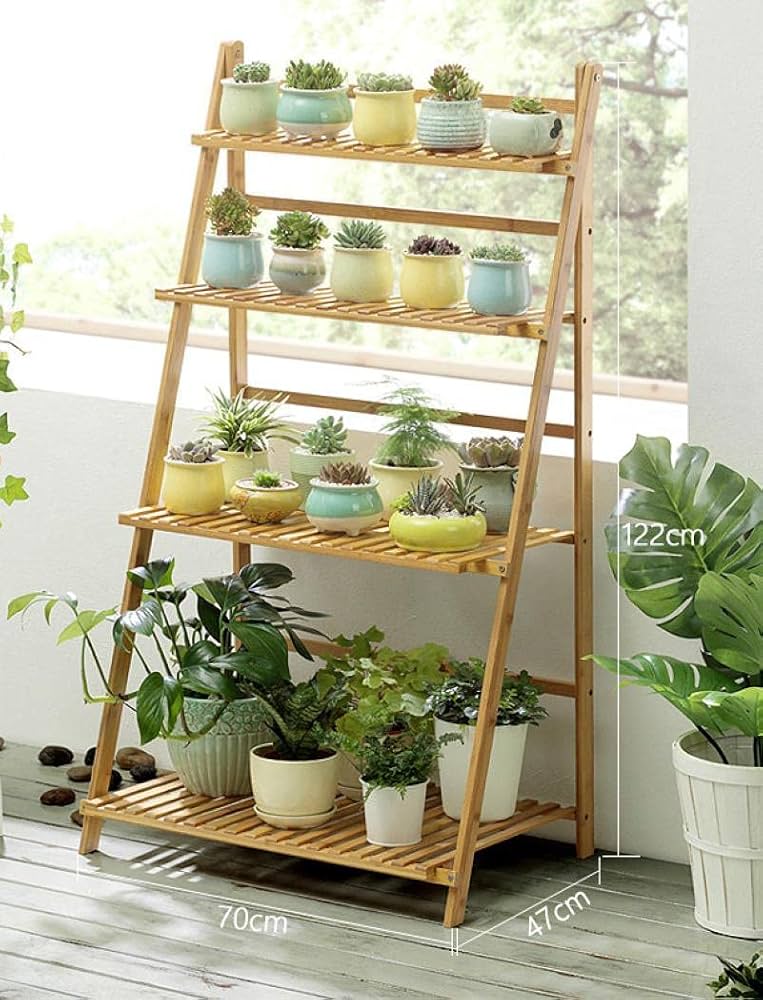 Amazon.co.jp: フラワースタンド プランタース ガーデンラック 竹製