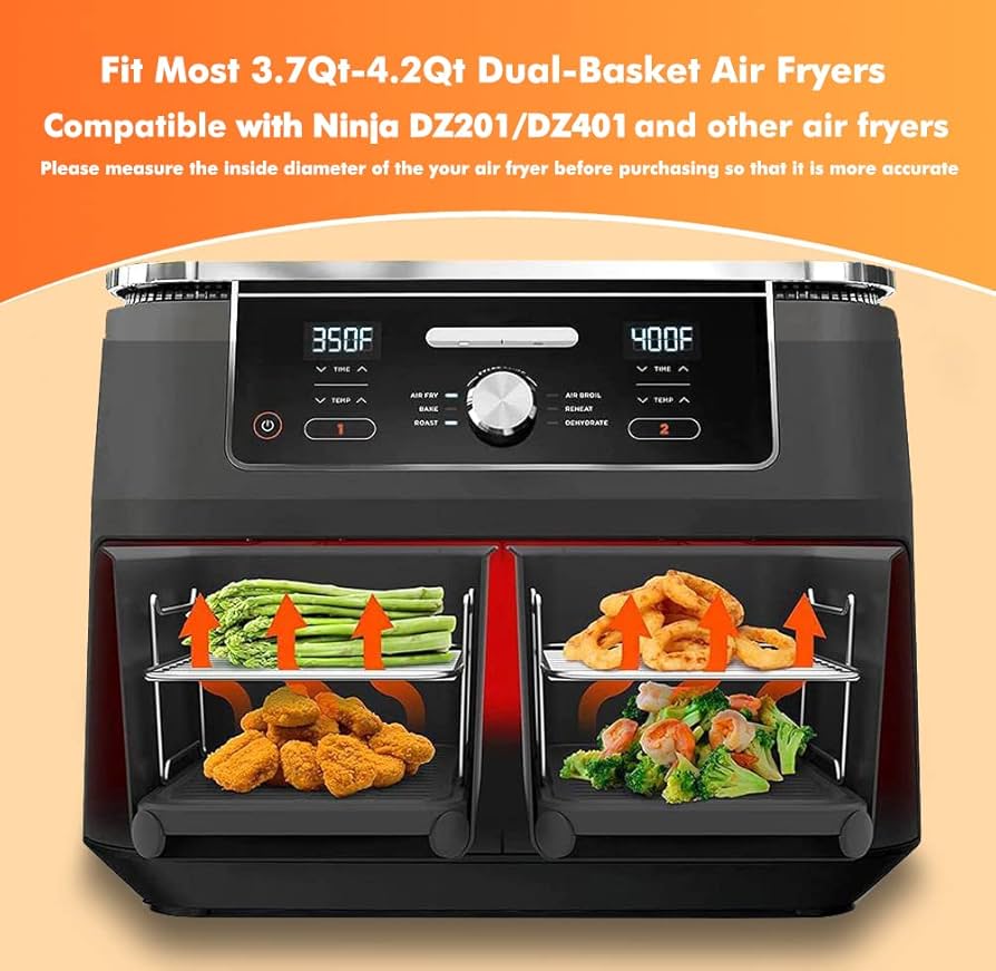 Amazon.com: Dual Basket Air Fryer Accessories, Set of 10 Fit for
