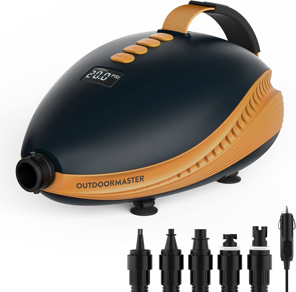 Amazon.co.jp: OUTDOORMASTER 電動エアーポンプ 空気入れ 20psi 日光