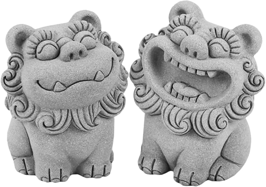 Amazon.co.jp: UPKOCH シーサー 置き物 獅子 魔除け 狛犬 玄関 2個