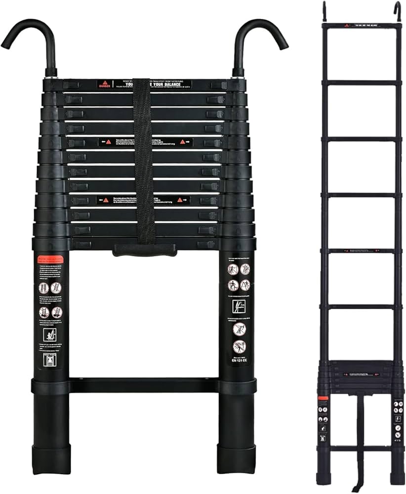 Amazon.co.jp: DayPlus 伸縮はしご 最長3.8 m (12.5 ft) 折り畳み伸縮