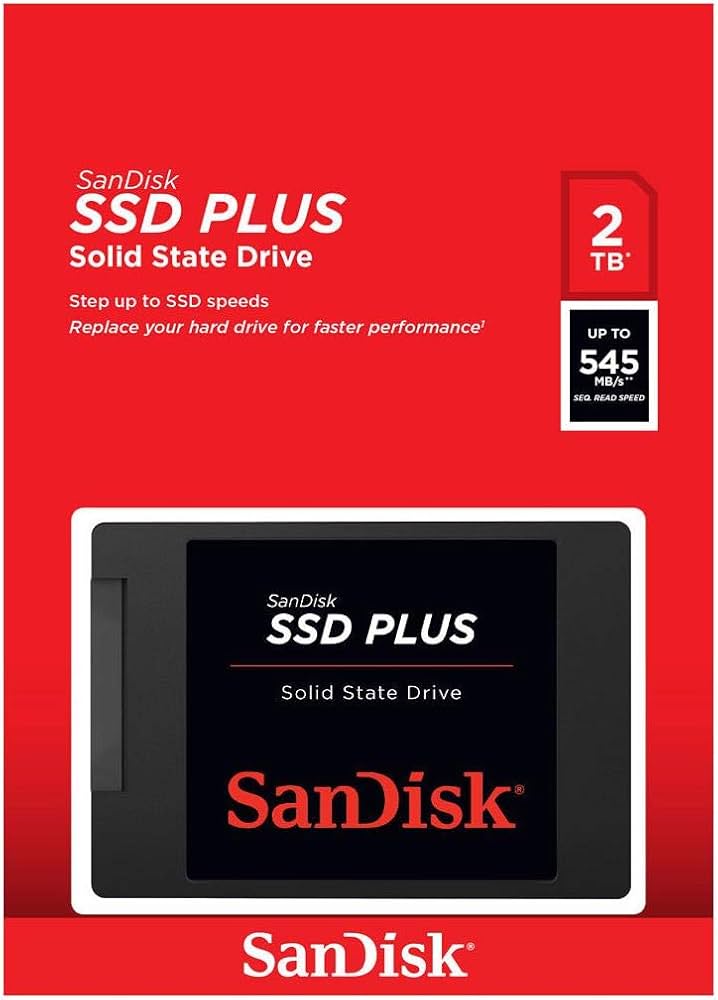 SanDisk SSD PLUS 2TB - 2.5” SATA SSD, up to 545MB/s Read and 450MB