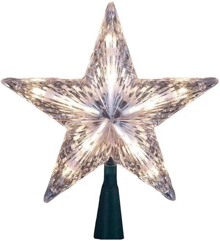 Amazon.com: Kurt Adler Star Treetop 10-Light Set, 7-Inch, Clear
