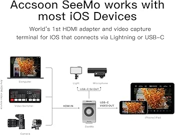 Accsoon SeeMo HDMI to USB C Video Transmitter Adapter for iOS and