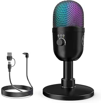 Amazon.co.jp: ZealSound マイク – USBコンデンサーマイク ミュート