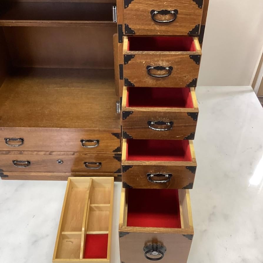Amazon.co.jp: 時代箪笥民藝箪笥和箪笥古家具小箪笥小棚小引き出し木製