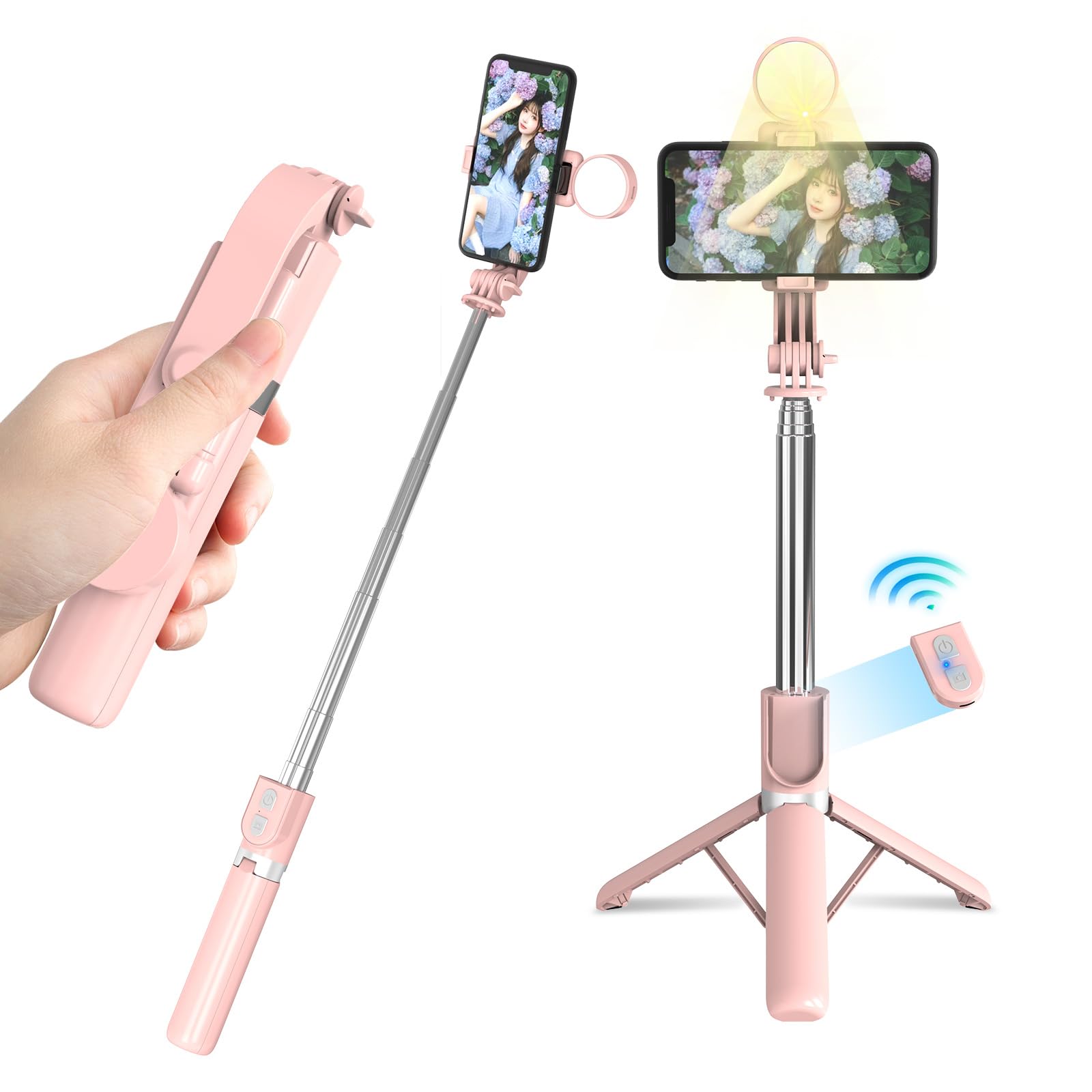 Amazon | 自撮り棒 スマホ 三脚 【2024最新ミニモデル】 自 撮り 棒