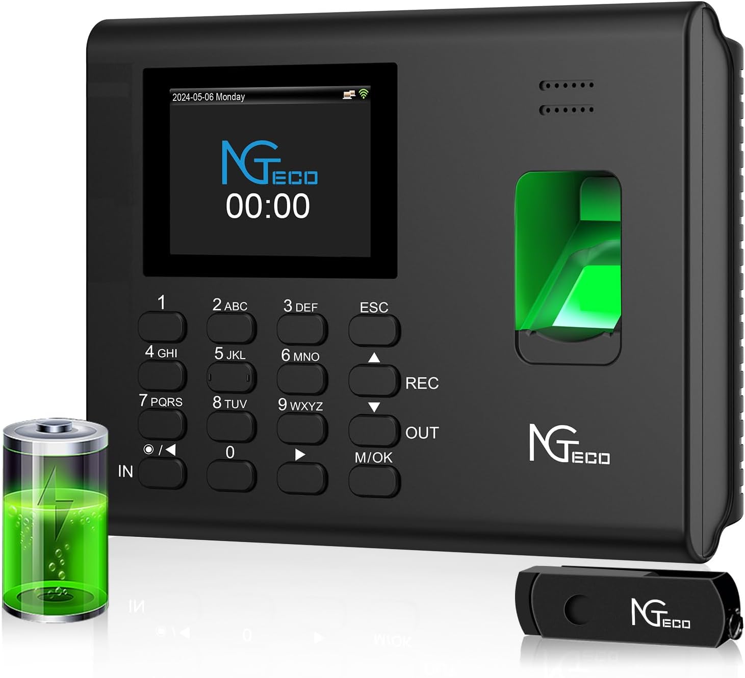 NGTeco アプリベースの指紋認証タイムクロック（モデル NG-K4