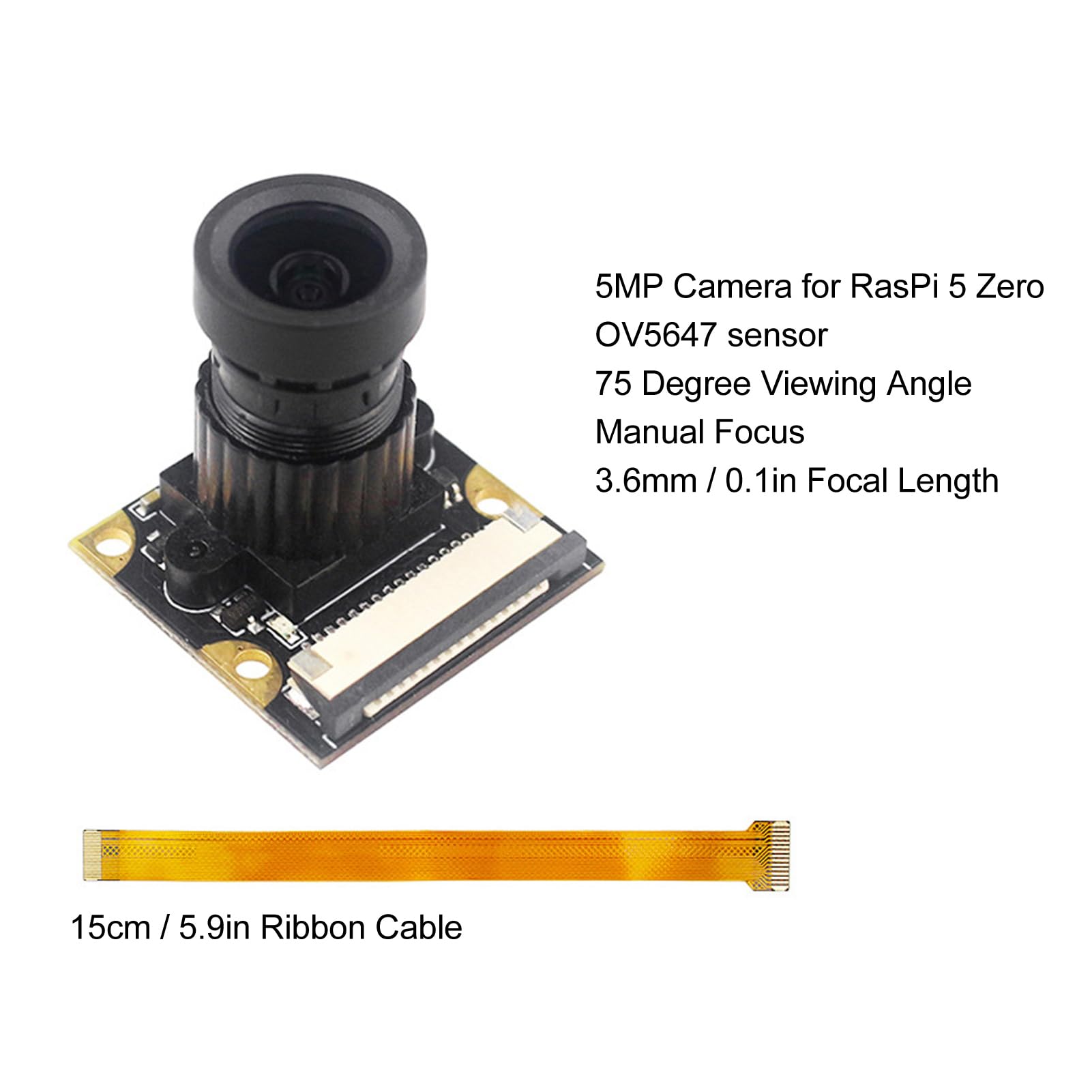 Amazon.co.jp: RasPi 5 Zero用5MPカメラモジュール、1080P HD OV5647