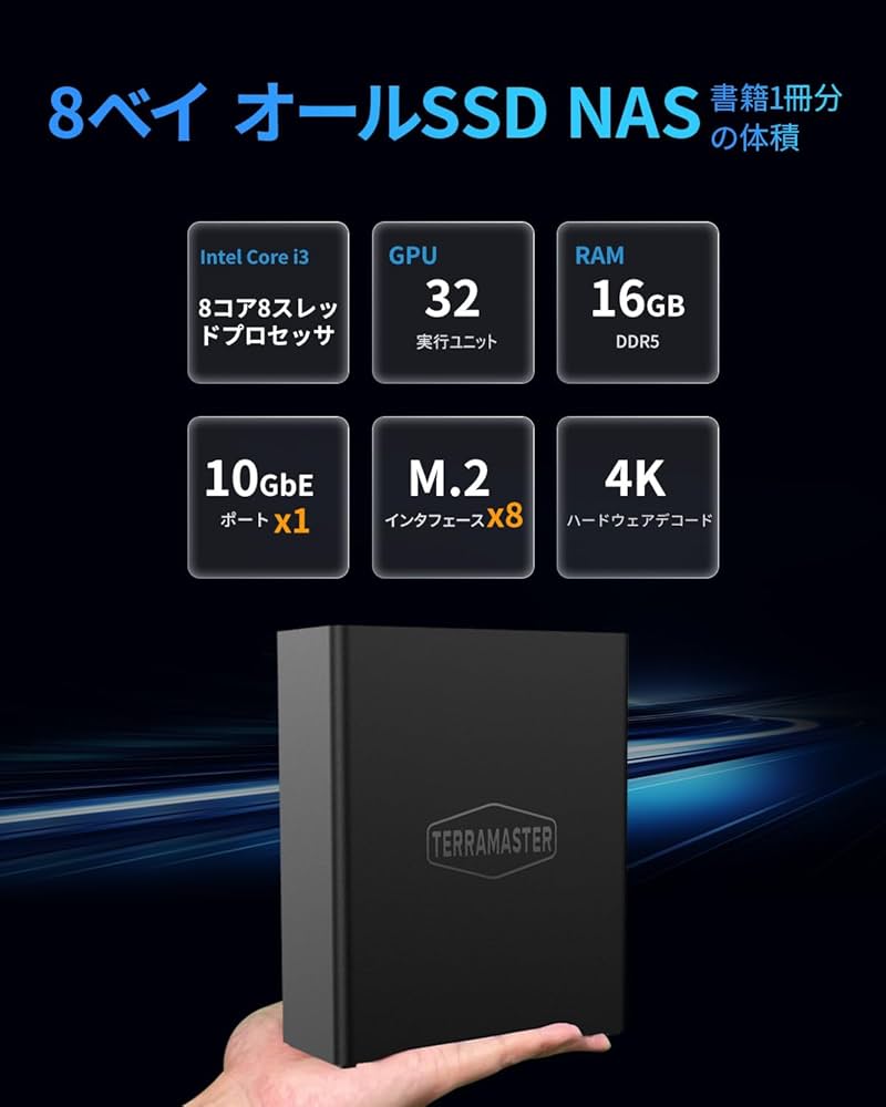Amazon.co.jp: TERRAMASTER テラマスター F8 SSD Plus 8ベイオール
