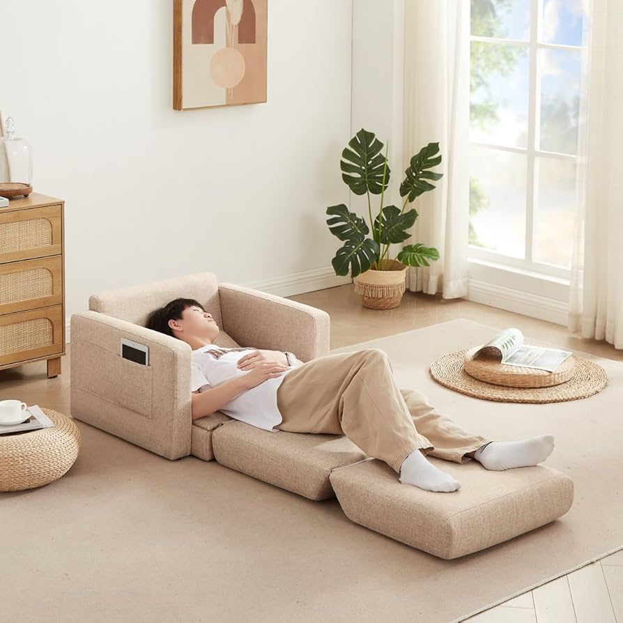 コンパクトソファベッド ベージュ[8387] コンパクトソファベッド
