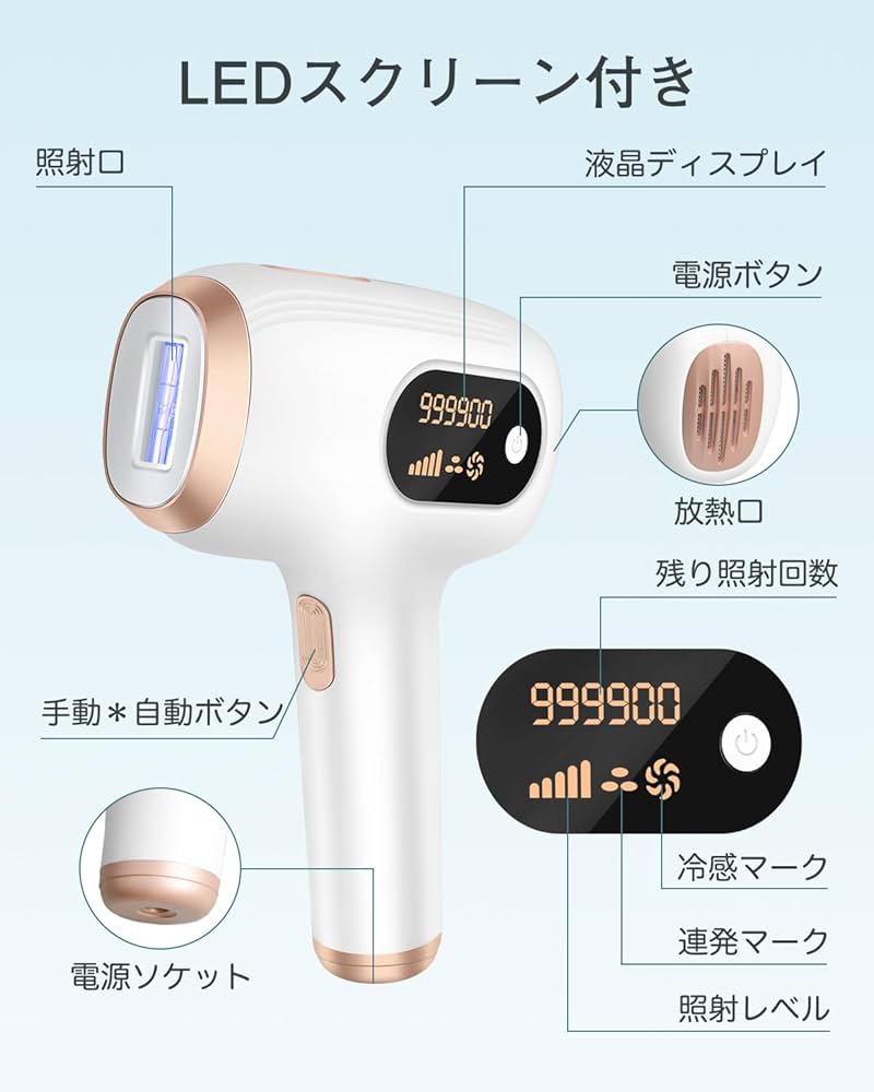 Amazon | 脱毛器 だつもうき脱毛器 メンズ レディース 冷感脱毛器 5
