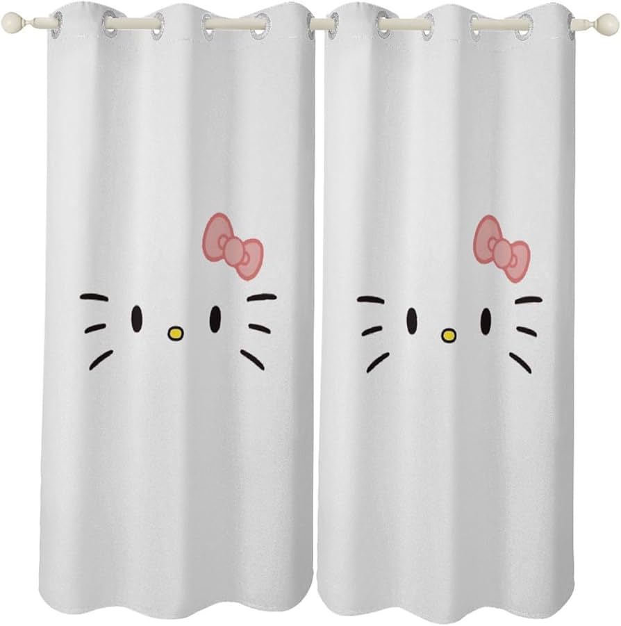 Amazon｜ハローキティカーテン 遮光 断熱 防寒 カーテン2枚セット 昼夜