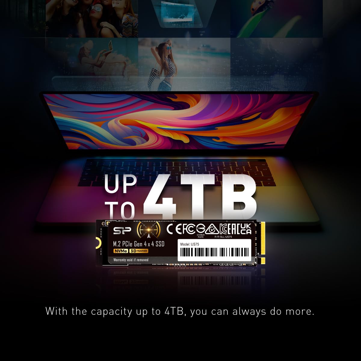 Amazon.com: Silicon Power 2TB US75 Nvme PCIe Gen4 M.2 2280 SSD R/W