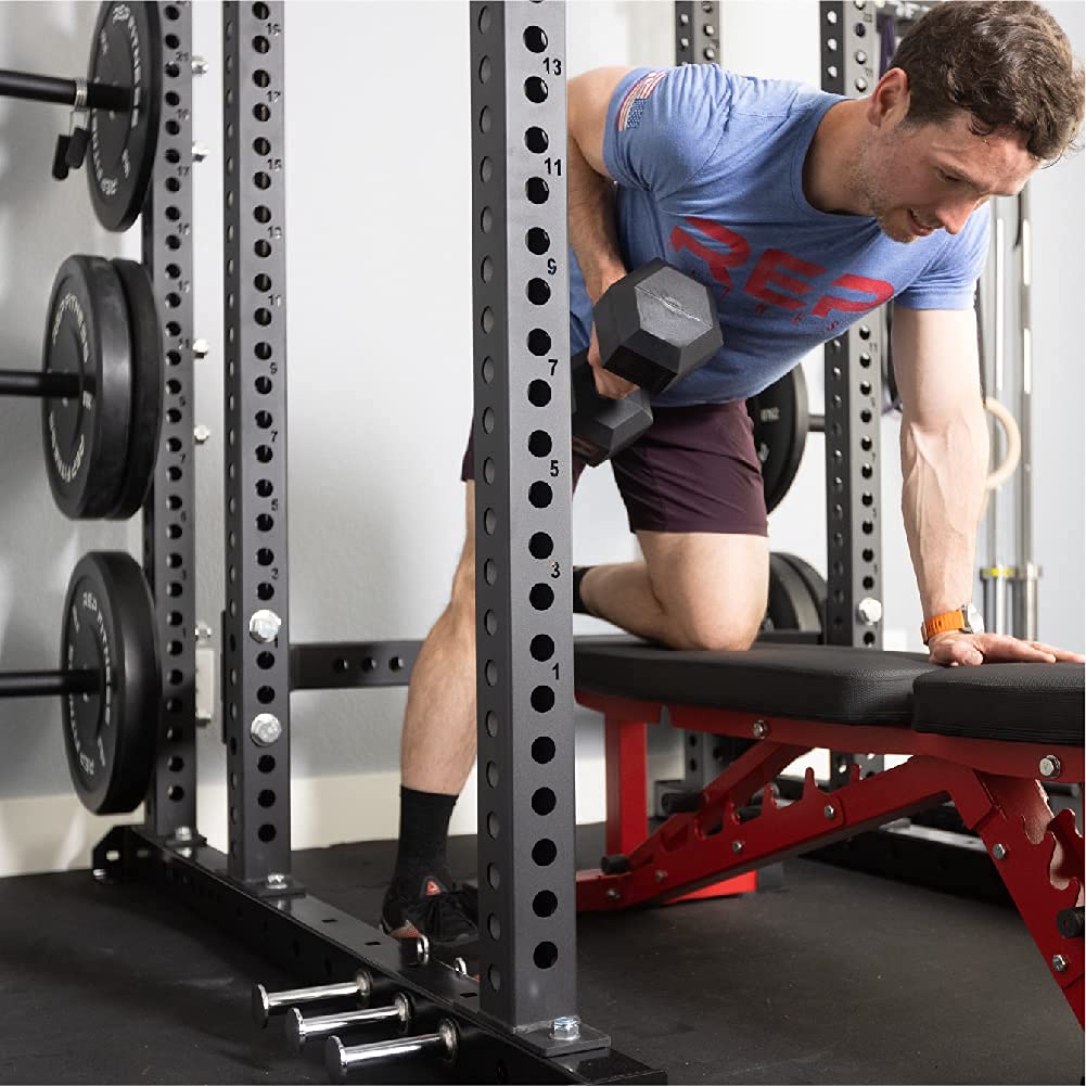 Amazon | Rep ゴム六角ダンベルセット ラック付き、5-50ダンベルセット