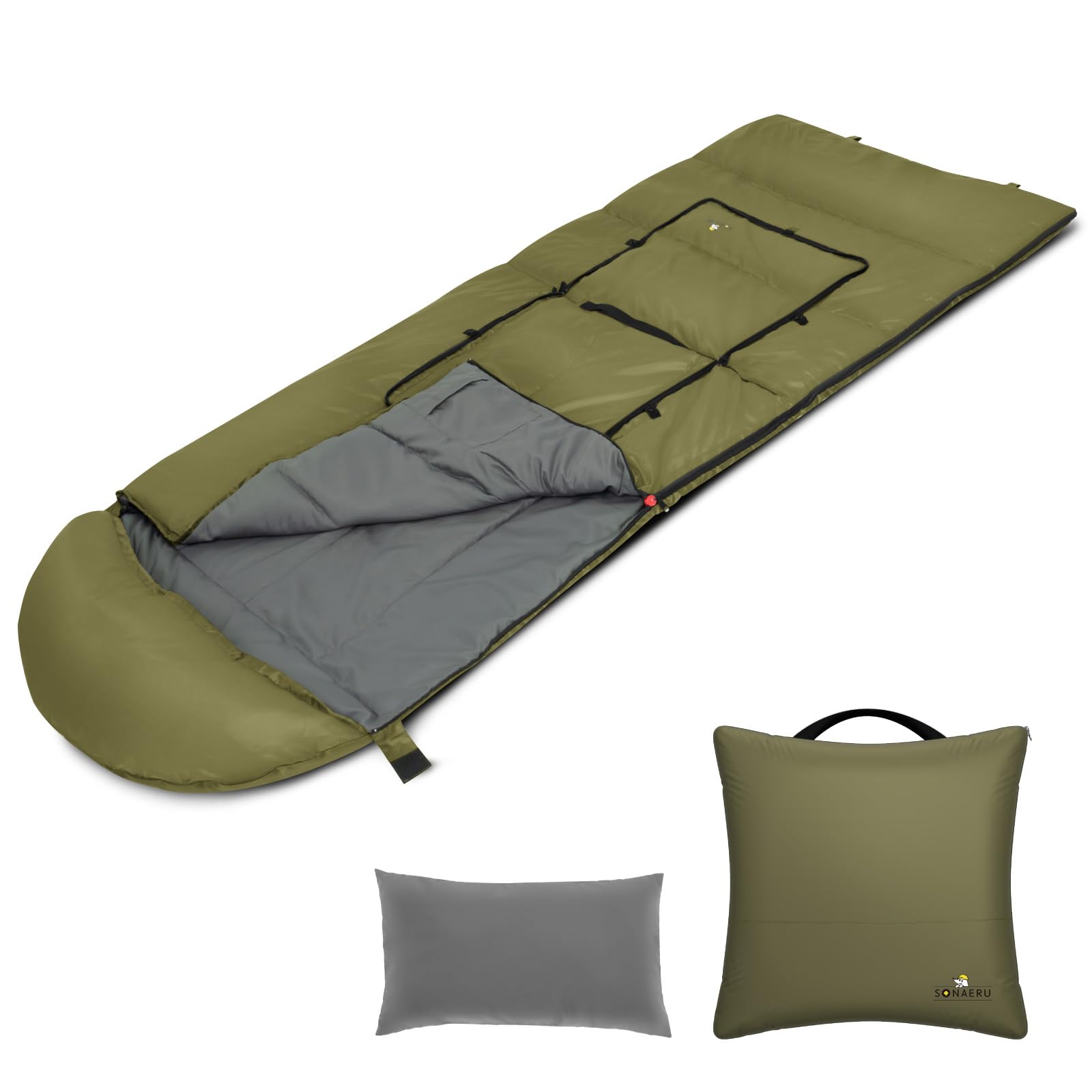 Amazon.co.jp: 【防災備蓄にも】PYKES PEAK クッション型寝袋 シュラフ