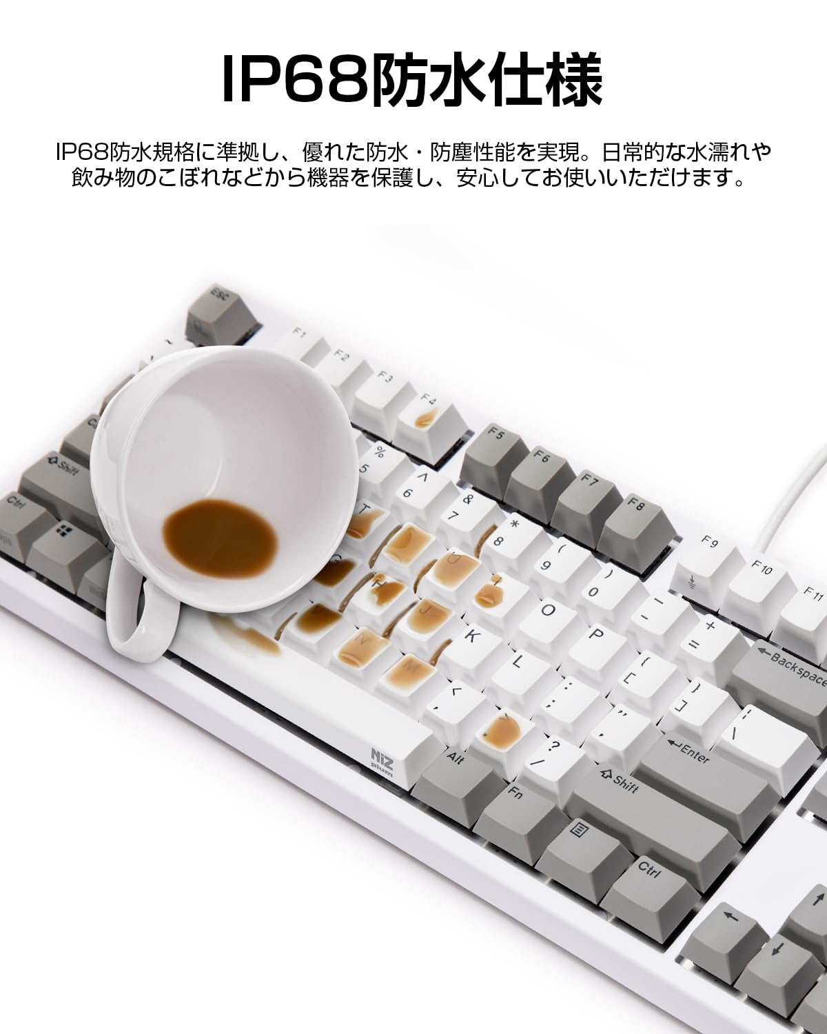 Amazon | NiZ キーボード WP87 静電容量無接点 有線キーボード 防水