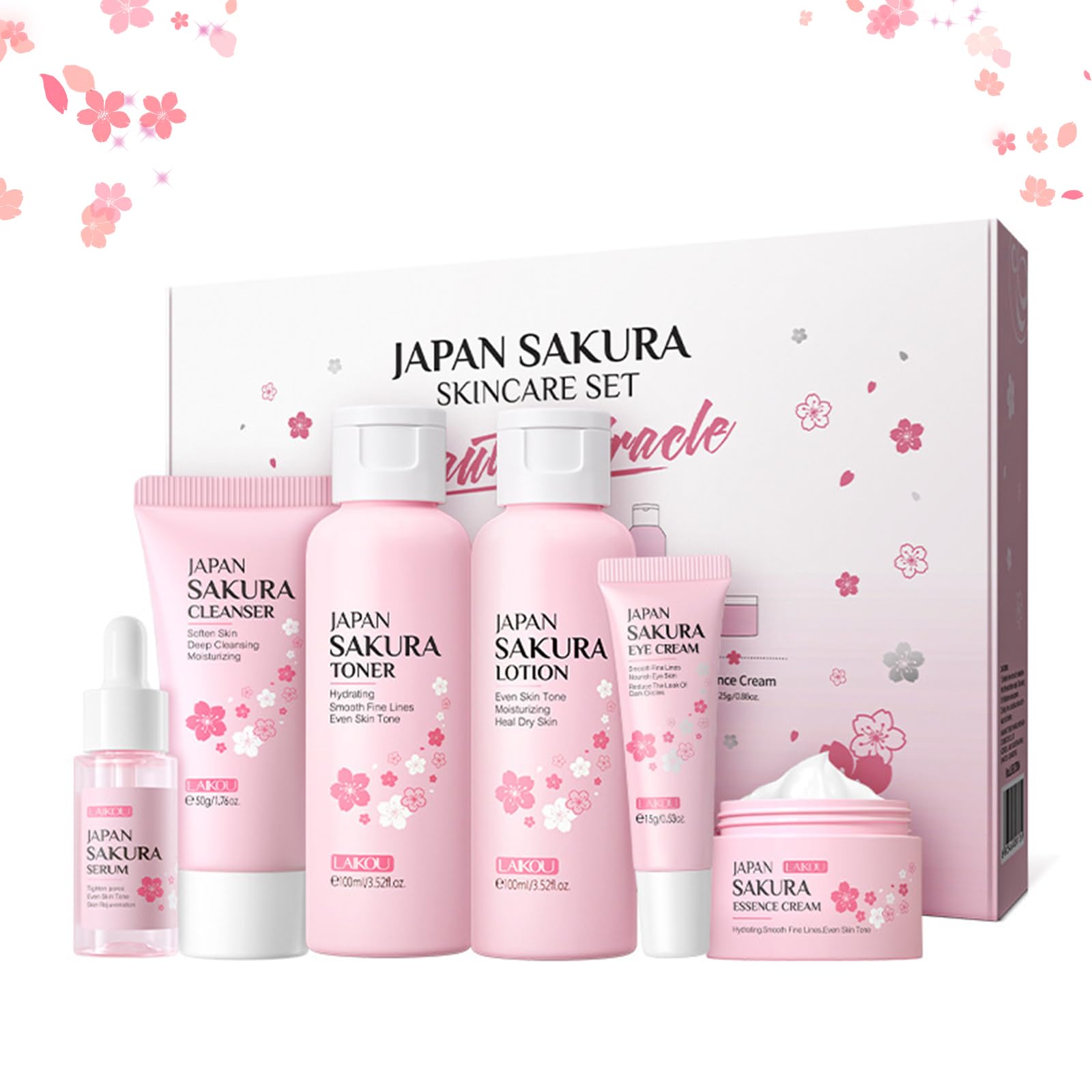 Amazon.co.jp: YAYAMIYA 洗顔料 アイクリーム 乳液 6点セット Sakura