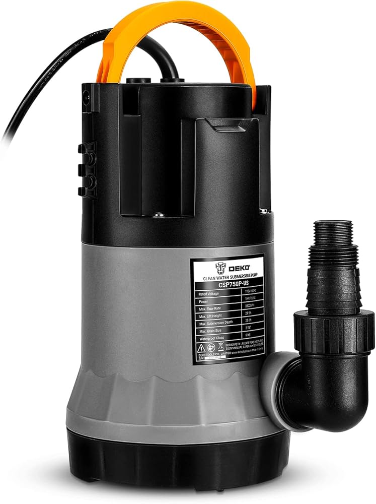 Amazon | 750W 水中ポンプ DEKO 底部入水式 排水ポンプ 最大吐出量