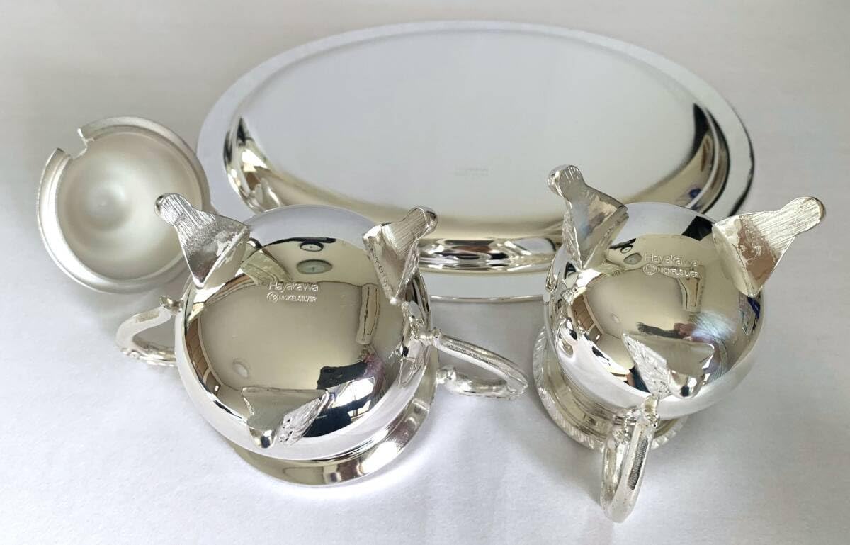 Amazon.co.jp: 早川シルバー ティーセット 銀皿 シュガーポット ミルク