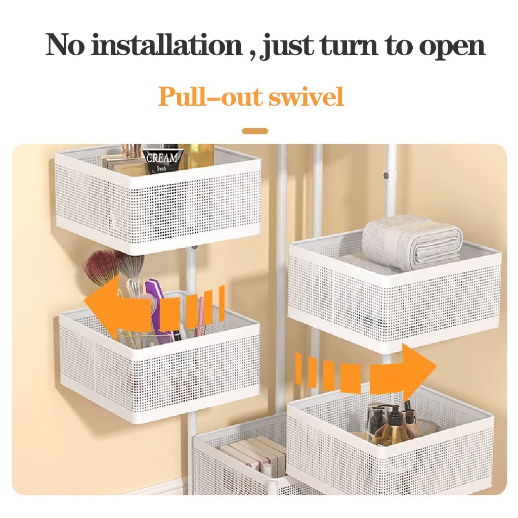 Amazon｜キッチンワゴン 収納カート キャスター付き 5段 天板付き 回転