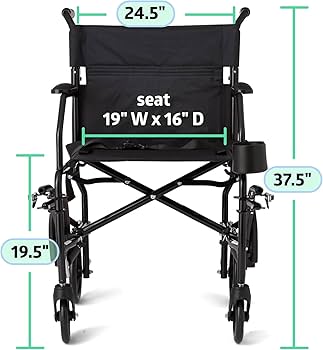 Amazon.com: Medline Ultra Lightweight Transport Wheelchair for