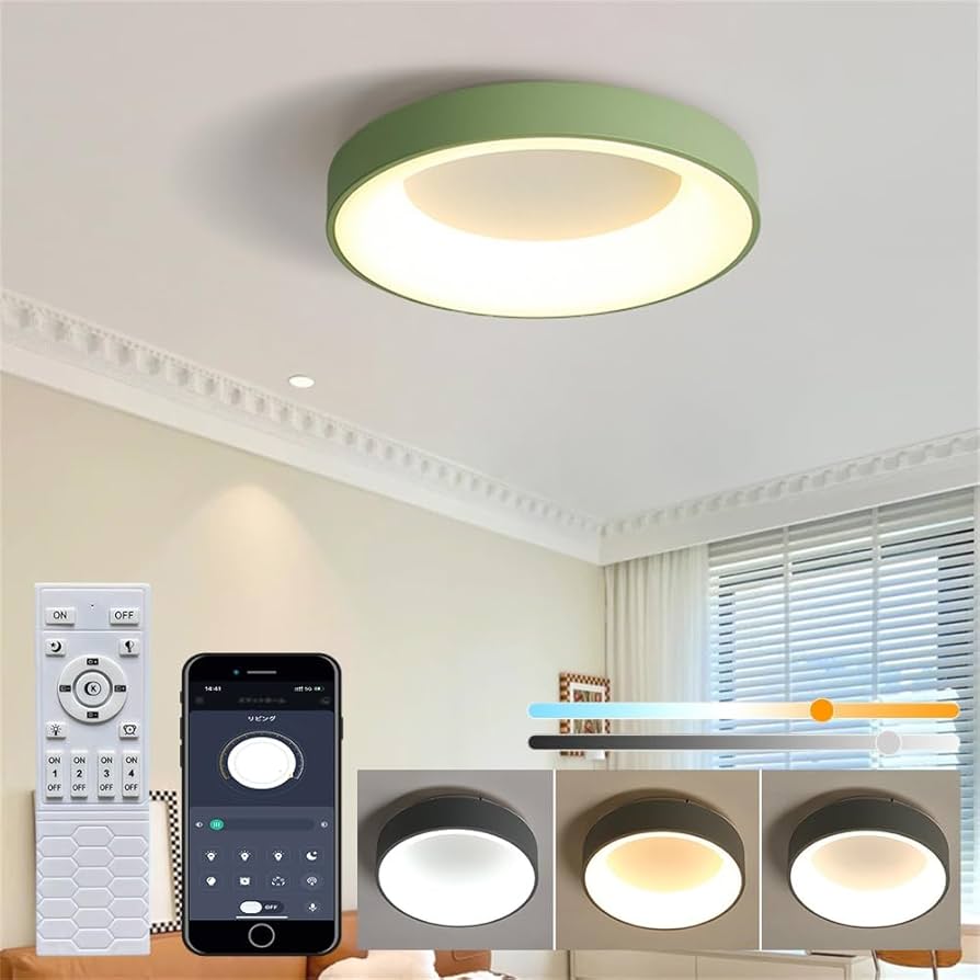 Amazon.co.jp : KOVOL LED シーリングライト 6畳 8畳 10畳 12畳 北欧風