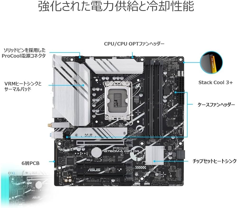 Amazon.co.jp: ASUS PRIME B760M-A WIFI D4 intel 第14・13・12世代