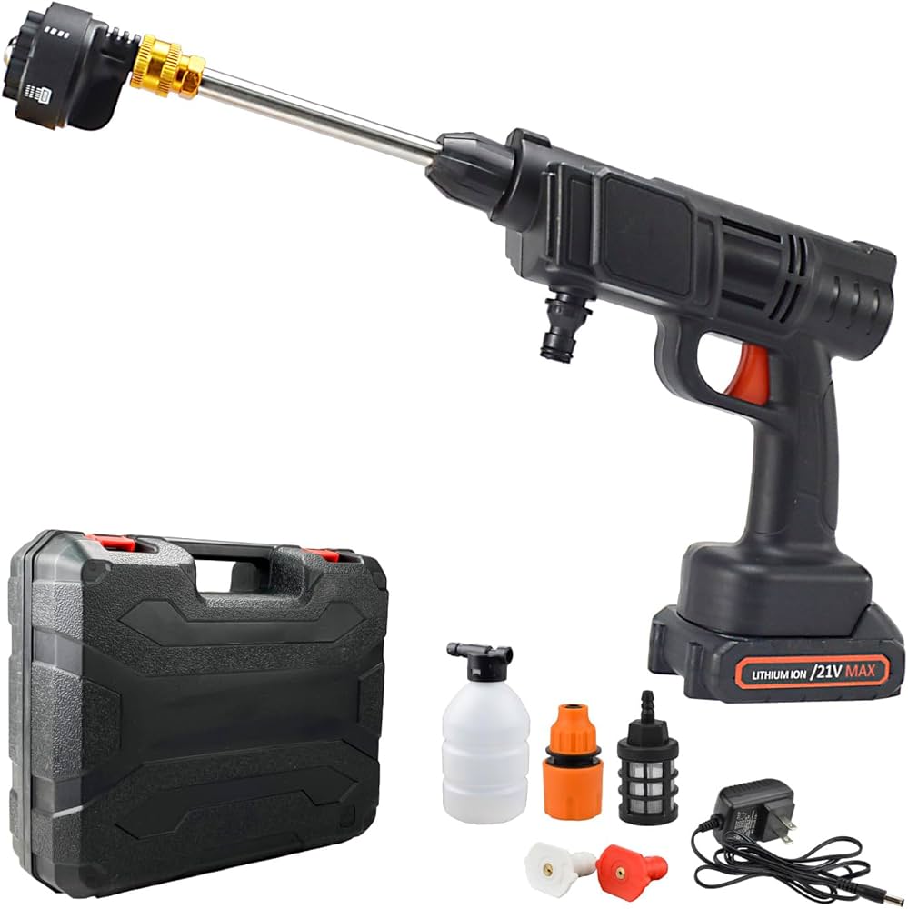 Amazon | 高圧洗浄機 コードレス 充電式 6in1ノズル 21V バッテリー付