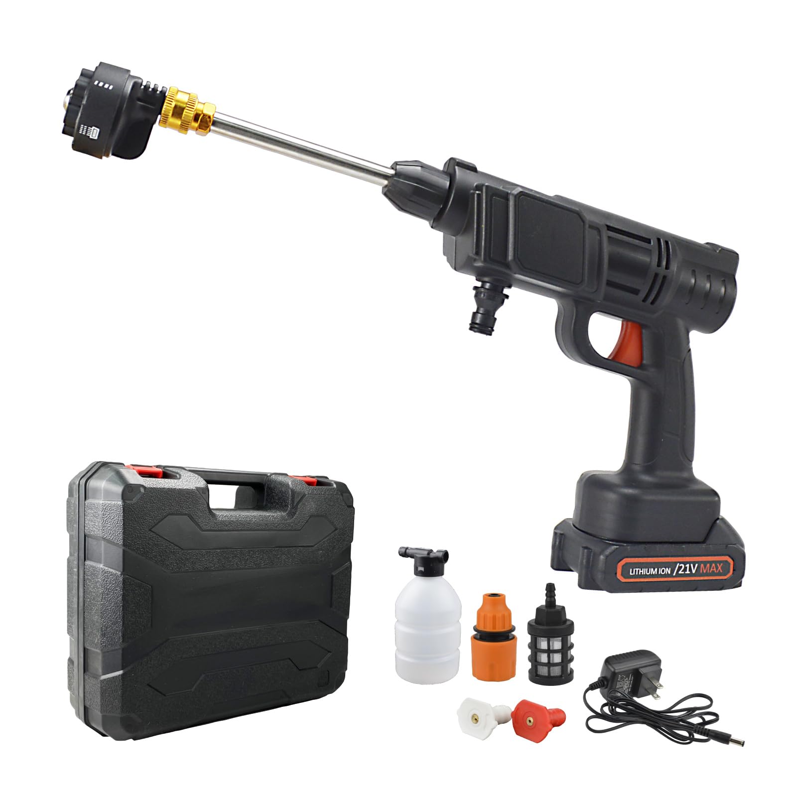 Amazon | 高圧洗浄機 コードレス 充電式 6in1ノズル 21V バッテリー付