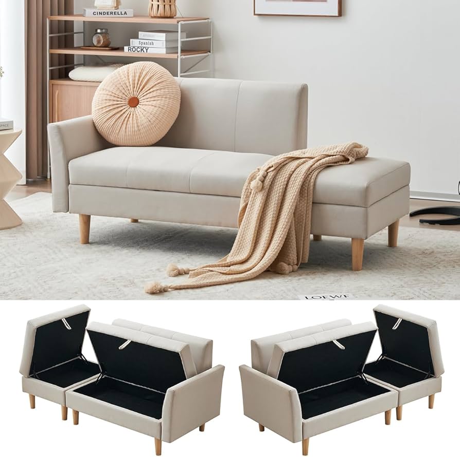 Amazon｜PEFEK ソファー 2人掛け 収納付き4WAY ソファーベッド