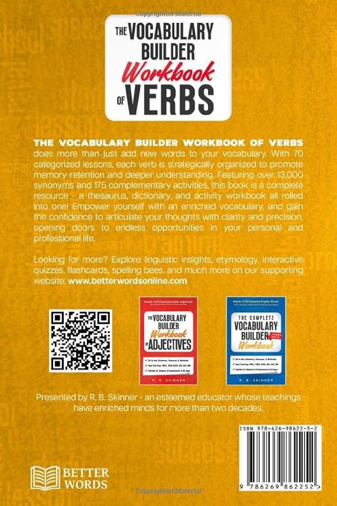 Amazon.com: The Vocabulary Builder Workbook of Verbs: Master 1,500